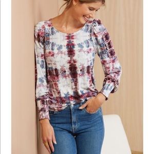 Evereve Allison Joy Elana Smock Puff Top Medium